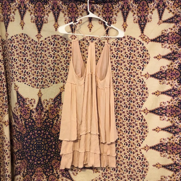 Pink Patterned Dress with Ruffled Bottom - Picture 5 of 6